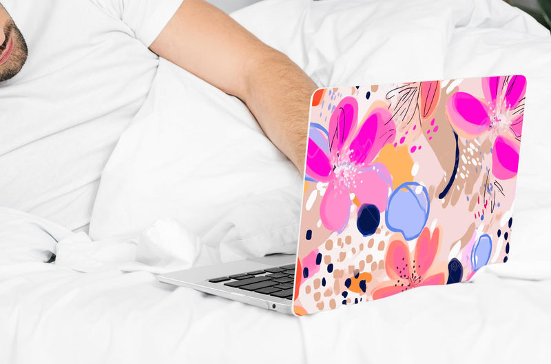 DONGKE Compatible with MacBook Air 13 inch Case 2021 2020 2019 2018 Release A2337 M1 A2179 A1932 with Retina Display & Touch ID, Plastic Hard Shell & Keyboard Cover - Floral Artistic Floral Artistic D157