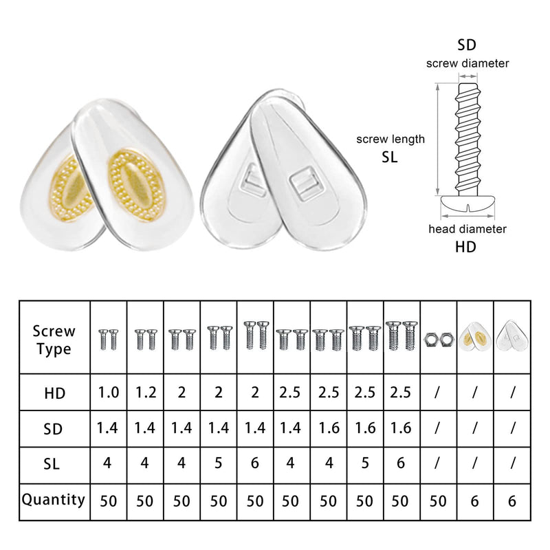 Eyeglass Repair Kit with Glasses Screws - Contains Precision Screwdriver kit and Nose Pads, Cleaning Cloth, Tweezers, Complete Glasses Repair Kit Plus