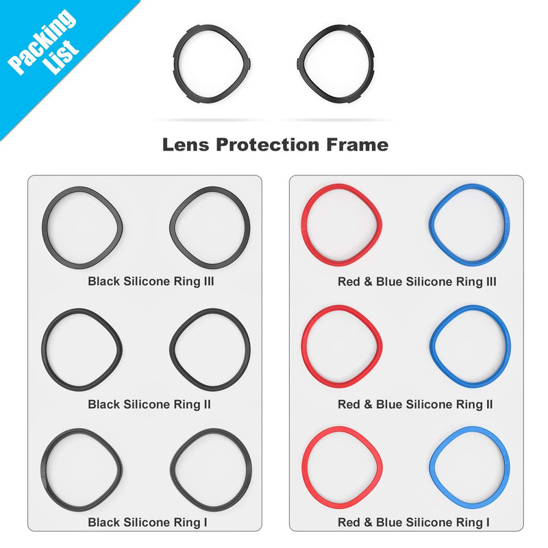 AMVR Resilient VR Facial Vent Soft Interface + AMVR Lens Anti-Scratch Ring Protecting Myopia Glasses