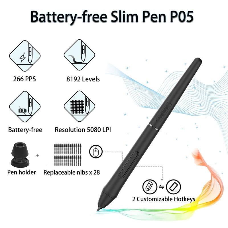 VEIKK VK640 Drawing Tablet 6 x4 inch OSU Tablet with Battery-Free Stylus for Android,Windows and Mac OS,Support Tilt Function(8192 Level Pressure)