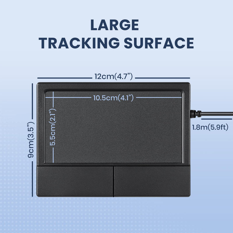 Perixx PERIPAD-504 Wired USB Touchpad, Portable Trackpad for Desktop and Laptop User, Large Size,Big Big - Wired