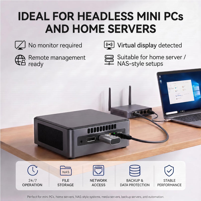 DP-4K60HZ DisplayPort Headless Ghost Display Emulator for PC DP displayport Dummy Plug-fit Headless 1080@120Hz-3840x2160@60hz FHD-Display Port Dummy Plug (DP-4K-60Hz-3P) DP-4K-60Hz-3P