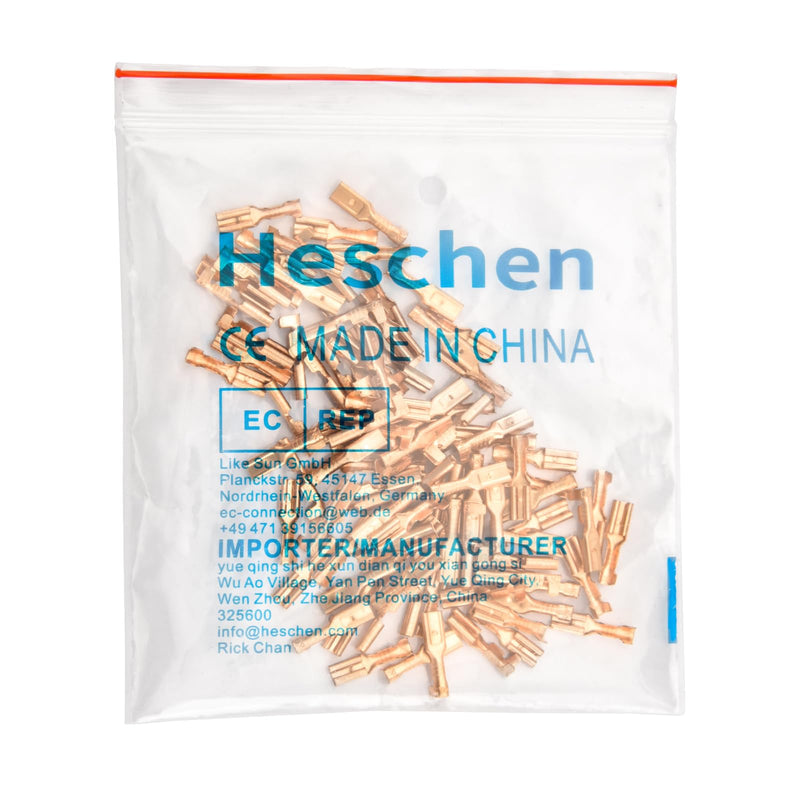 Female Spade Quick Splice Crimp Terminals, 2.8mm Crimp Connector, Non Insulated, 100 pcs