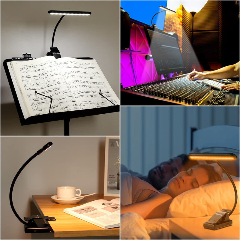 28 LED Music Stand Light, Clip on Piano Lights, Eye Caring & Blue Light Blocking, USB-C Rechargeable, 4 Color x 3 Brightness, Perfect for Musician, Piano, Keyboard, Orchestra 1 Pack