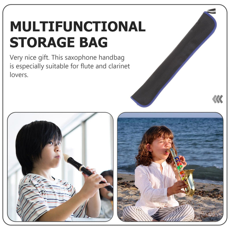 SUPVOX Sax Bag Blue Tote Bag Flute Carry Bag Flute Storage Bag Soprano Recorder Case Recorder Instrument Carrying Bag Flute Protective Case Soprano Recorder Case Bag Oxford Cloth Black