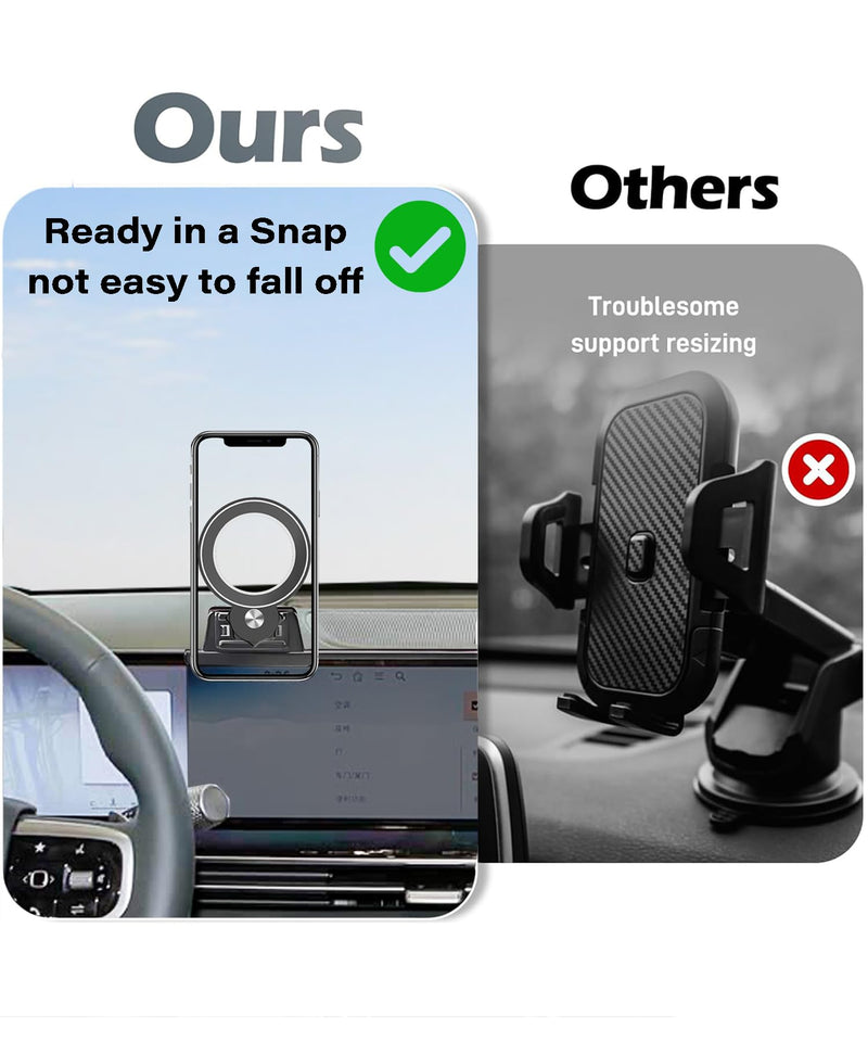 Car Phone Holder for 2025 2026 Genesis GV70/GV80/G80 Magnetic Accessories | 27-in Screen MagSafe Magnetic Cell Phone Mount, 360° Rotatable 3D Fit Navigation Clip-On Cradle, will Not Block Air Vents fit for 2025 2026 Genesis GV70/GV80/G80(27 Inch)