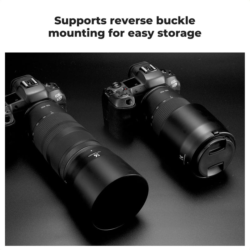 [AUSTRALIA] - K&F CONCEPT Lens Hood Replace of ET-74B Hood Compatible with Canon RF 100-400mm f/5.6-8 is USM, EF 70-300mm f/4-5.6 is II USM, Reversible Snap on Camera Lens Shade Fits 67mm Filters and Lens Cap 