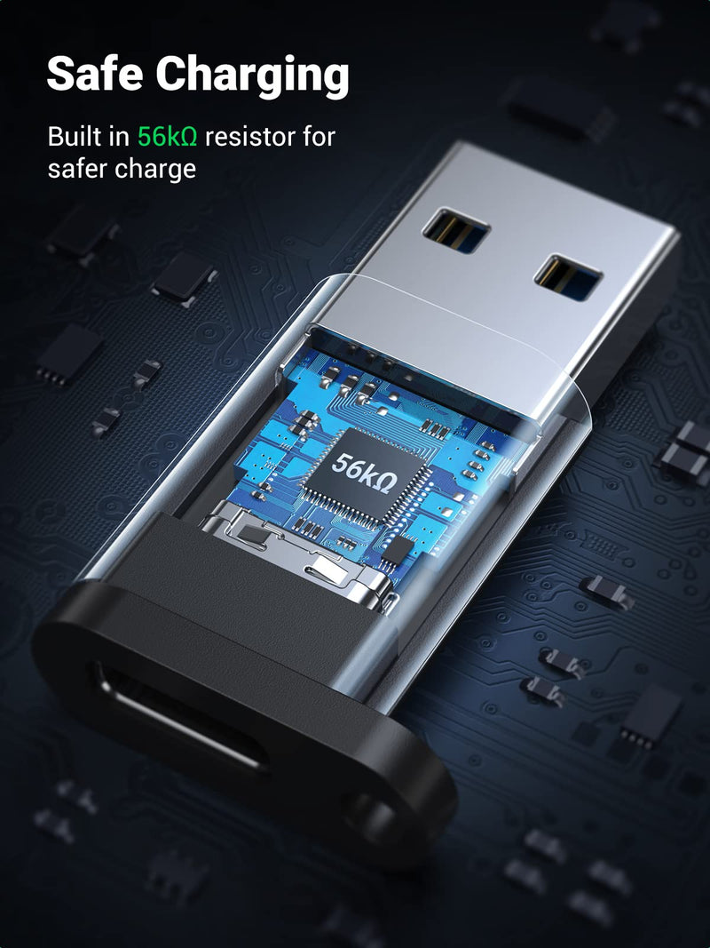 UGREEN USB C Female to USB Male Adapter Type C to USB A Charger Cable Converter Compatible with Apple Watch Series 7 iPhone 13 12 Pro Max AirPods 3 MacBook Samsung Galaxy Note Google Pixel etc