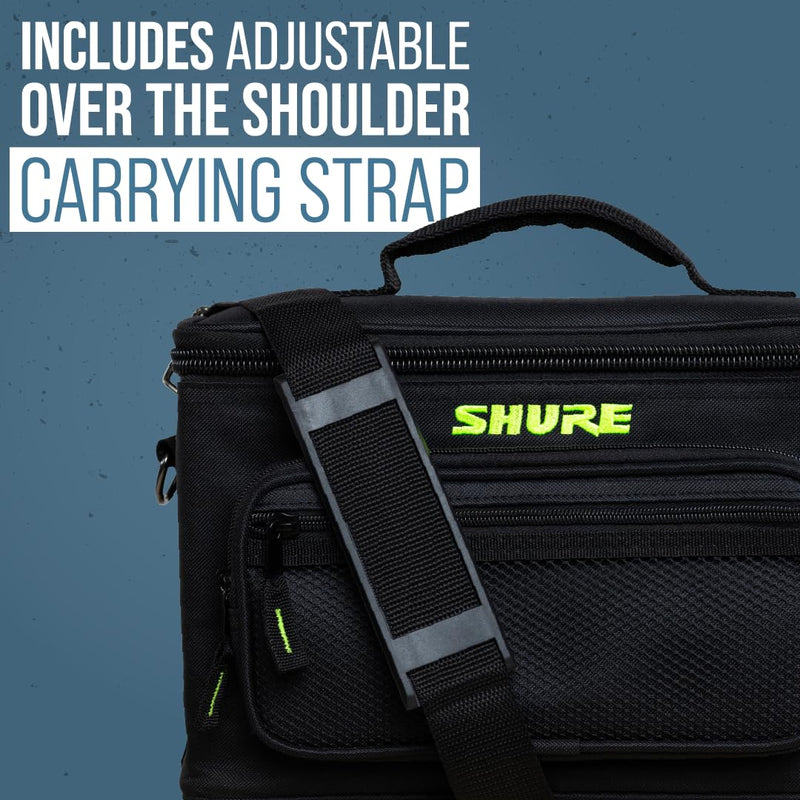 Shure by Gator Padded Microphone Bag that Holds Up to 4 Mics; (SH-MICBAG04) Holds 4 Mics