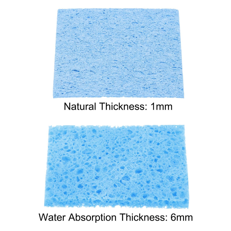 QUARKZMAN Pack of 15 Soldering Sponge 6 x 6 cm Square with Holes Blue Cleaning Pads Soldering Tip Replacement for Cleaning the Soldering Iron 6mm