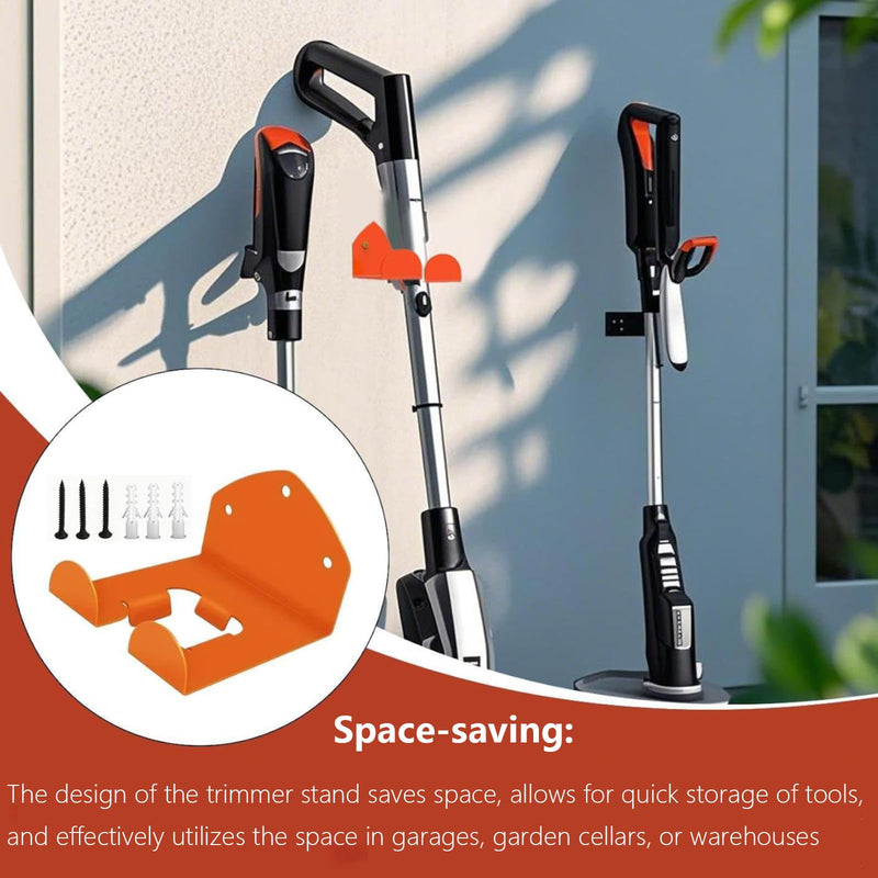 [AUSTRALIA] - Brush Cutter Holder, Wall Mount for Grass Trimmer, Garden Power Tool Hanger, with Matching Screws, for Garage Trimmer, Garden Tools - Orange 