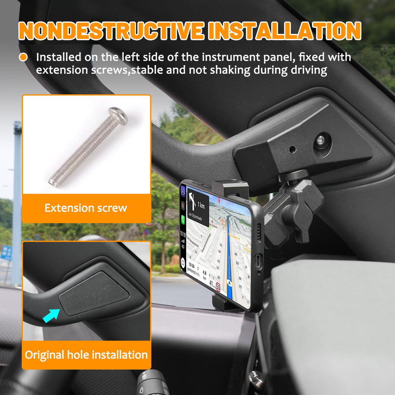 Phone Holder Mounts on Dashboard for 2022-2024 2025 2026 Silverado&Sierra Custom Adjustable Stabilizer Silverado Cell Phone Holder Gmc Sierra 1500 Accessories