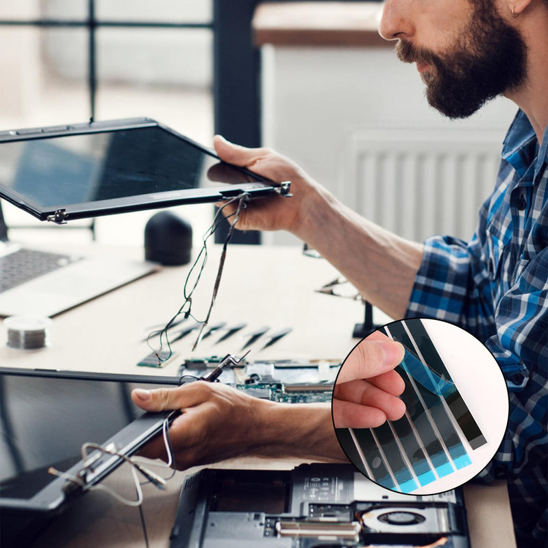 Laptop Screen Double Sided Tape for LED Display Replacement, Easy Stretch Adhesive Tape, Black Pull Tab Peel Tape, Non-Tracking Pull Resistant Adhesive Strips, Screen Repair Kit for Laptop