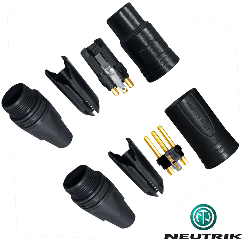 12 Foot - WBC-PRO-Quad Ultra-Silent Ultra-Flexible Balanced Star-Quad Cable with Neutrik Male & Female XLR Plugs & Black Tweed Jacket