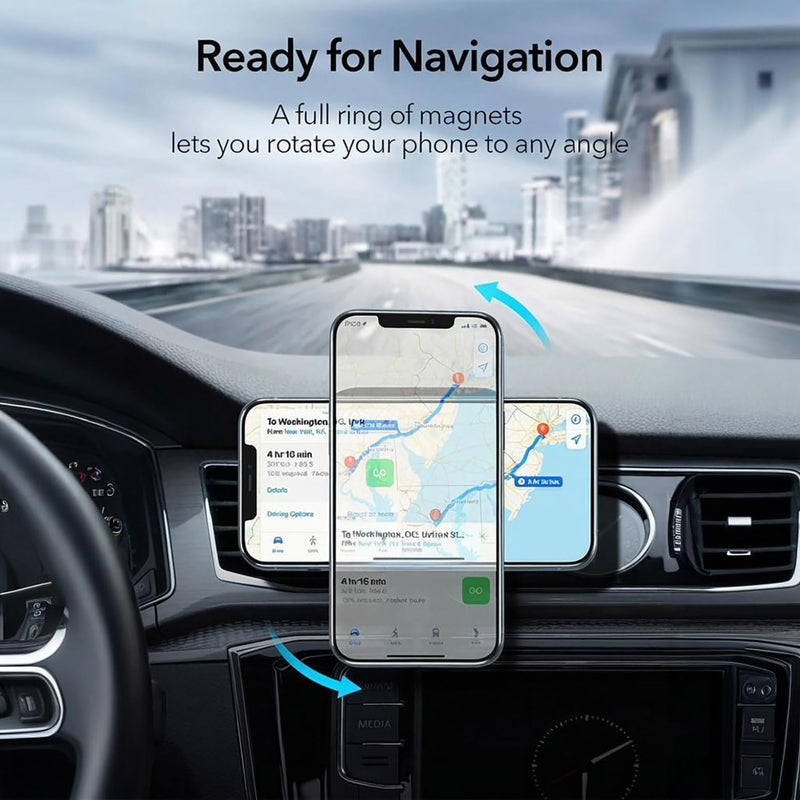 25W Magnetic Fast Wireless Car Charger Phone Holder Compatible with Magsafe, iPhone 17 16 15 14 13 12, Air Vent Dashboard Windscreen Mount