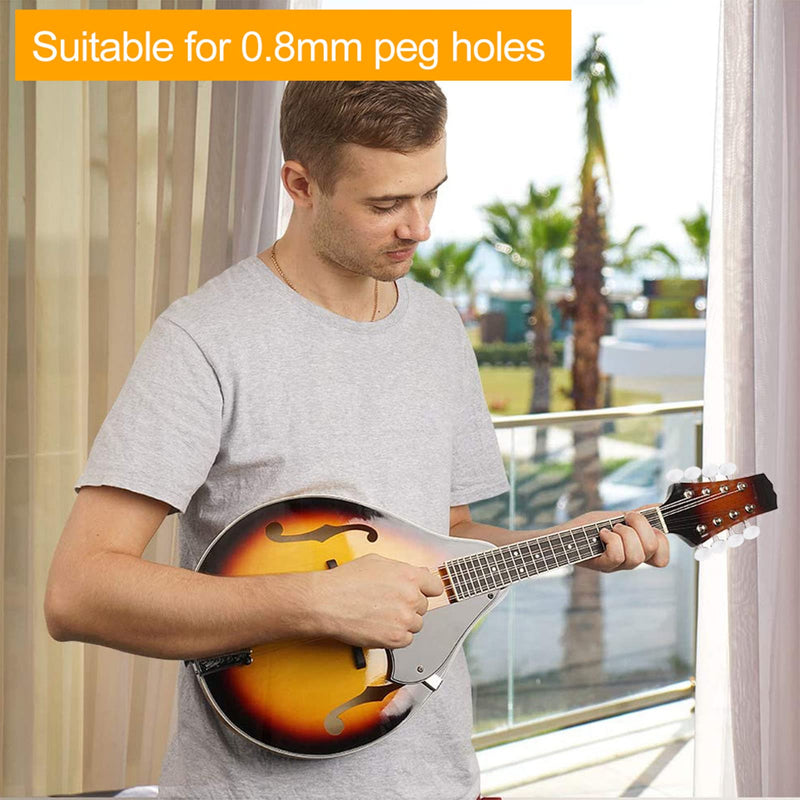 Mandolin Tuning Pegs 4L4R Acrylic Vintage Keystone Tuning Keys Machine Head 4L 4R Guitar Accessory Parts Tuners Set Replacements for 8 String