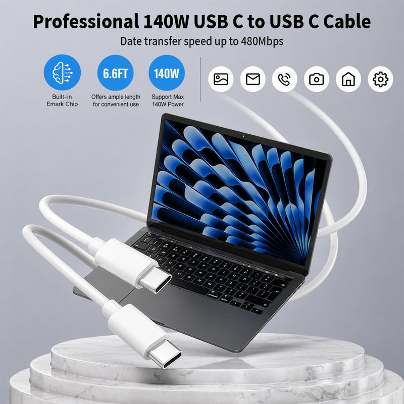 Mac Book Pro Charger - 96W Apple USB C Fast Charger Power Adapter with 6.6FT Long USB C Cable,Compatible with MacBook pro/Air 16 15 14 13 Inch/ipad Pro and All USB C Device, Extra Storage Bag Included