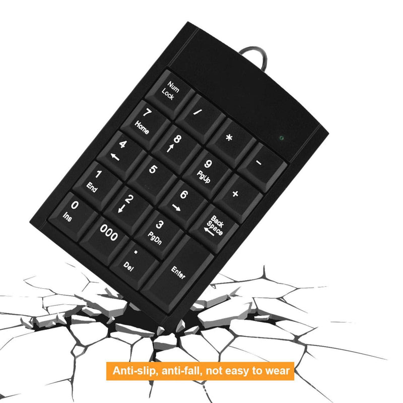 USB Numeric Keypad, Portable Slim Mini Number Pad for Laptop Desktop Computer PC, Full Size 19 Key, Big Print Letters, for Windows 7/8/9/10/for iOS/for Android