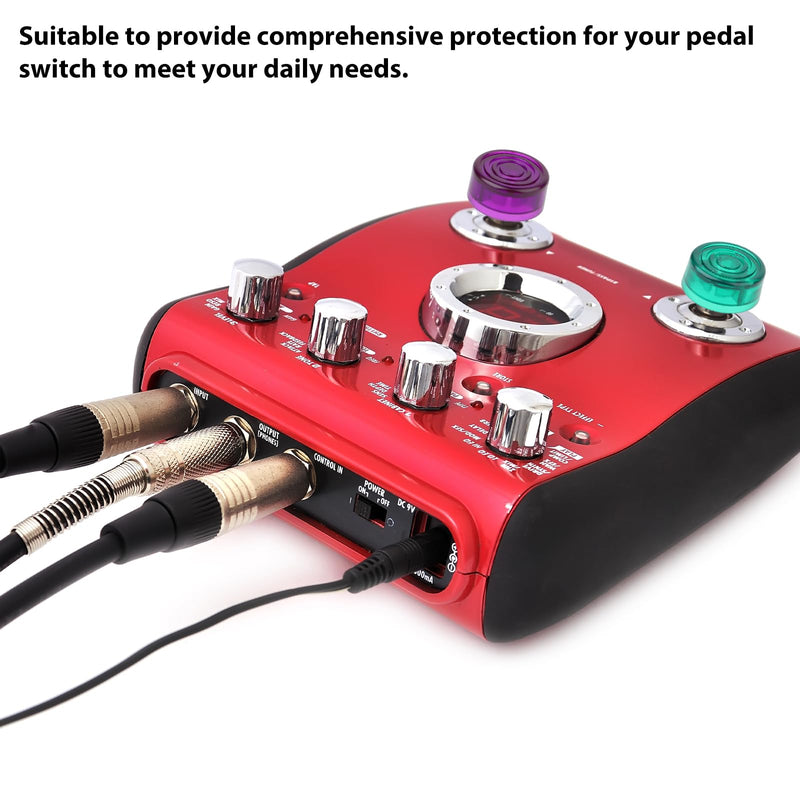 Guitar Effect Pedal Footswitch Toppers 18Pcs Foot Nail Cap Protection Cap Multi-colored Foot Switch Button Cover for Common Pedal Switches