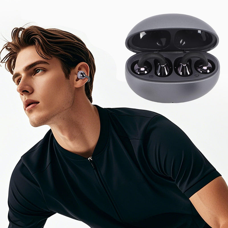 Dpofirs Clip On Earbuds, Jewelry Inspired Bluetooth Wireless Open Ear Headphones, with Butterfly Earrings, Lightweight Clip Earring Earphones, for Women Sports Workouts