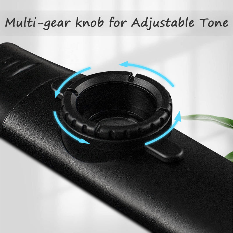 Electric Kazoo With Pickup, Professional Metal Kazoo with 5 Pcs Extra Membranes, 9.8ft Replaceable Cable and Jack, Adjustable Tone Music Instrument for Kids/Adults/Music Lovers(Electric Black) Electric Black