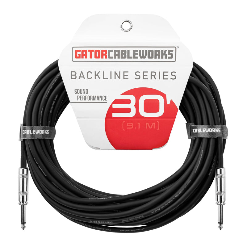 Cableworks by Gator Cases Backline Series 30 Ft Straight to Straight Guitar Instrument Cable (GCWB-INS-30) 30 Feet