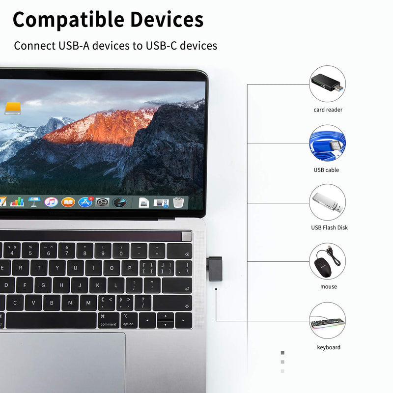 Right Angle USB C to USB Adapter(3-Pack),UseBean Aluminum 90 Degree USB-C to USB 3.0 Converter,Thunderbolt 3 to USB A Female Connector,Type C OTG for MacBook Pro 2020, iPad Pro,Samsung Notebook 9