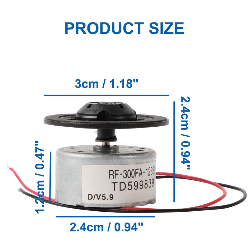 uxcell Metal RF-300FA-12350 DC 5.9V Spindle DVD Micro Motor, 2.4 x 1.2cm for DVD CD Player, 1 Pcs Silver Black