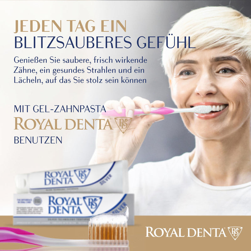 [AUSTRALIA] - Manual Toothbrush Medium for Adults, Floss Toothbrush with Gold, Pink Royal Denta 