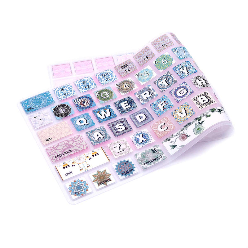 WYGCH Keyboard Cover Skin for iMac Magic Wireless Keyboard MLA22LL/ A (Model: A1644), Silicone Skin Protector with Pattern & Big Letter Design, US Layout, Bohemian B-Bohemian