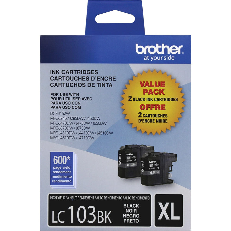 Brother LC1032PKS Printer High Yield Cartridge Ink Black (2-Pack) Cartridges