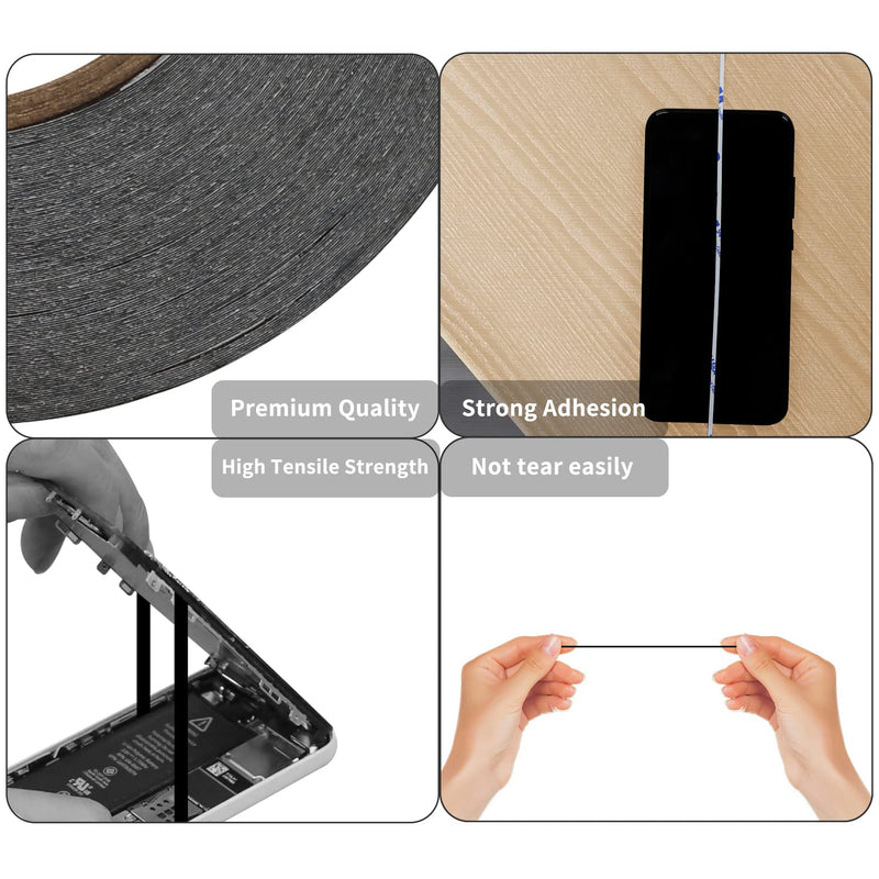 Kaisiking 5mm / 10mm x 50M Double Sided Adhesive Tape LCD Touch Screen Tape Phone Repair Tape with 1 Tweezers for Cell Phone, iPad, Tablets, Laptops, Camera, LCD Screen 5mm+10mm