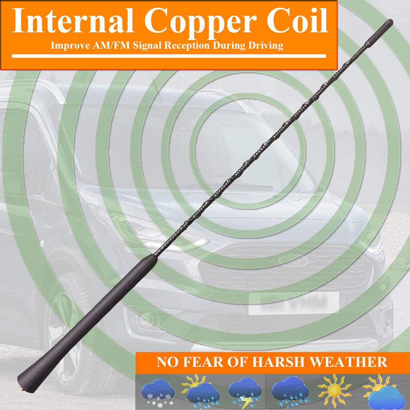 16 Inch Antenna for Ford Transit Connect (2010-2024), Flexible Rubber Antenna Replacement Mast for Ford Transit Connect 2010 2011 2012 2013 2014 2015 2016 2017 2018 2019 2020 2021 2022 2023 2024