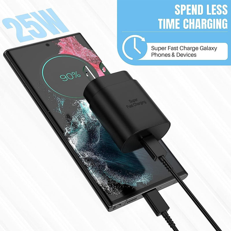 Galaxy S24 S23 USB C Charger Block 25W PD Super Fast Charger Type C Wall Plug Adapter Quick Charging for Samsung Galaxy S24/S23/S22/S21/S20/Z Fold 3/4/5/Note20/iPhone 14/iPad/Tablet/Watch-1Pack