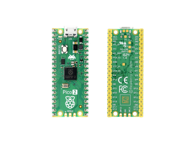 Pre-Soldered Raspberry Pi Pico 2 with Header RP2350 Microcontroller Board Mini Board Kit Based on RP2350 Chip, Dual-Core & Dual Architecture, Support C/C++/Python