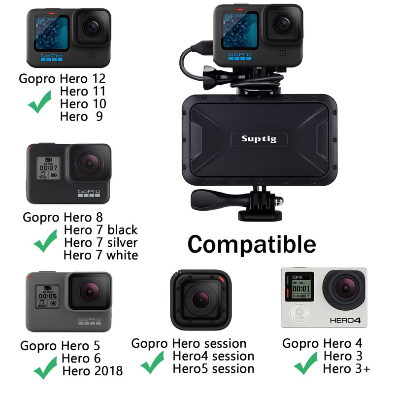 Suptig Portable Charger, 7800mAh Battery Pack Power Bank, Compatible for Gopro Hero 12 11 10 9 8 7 6 5 4 3 3+ Hero Session Hero + DJI osmo AKASO Insta 360 Digital Camera Phone and More (Black)
