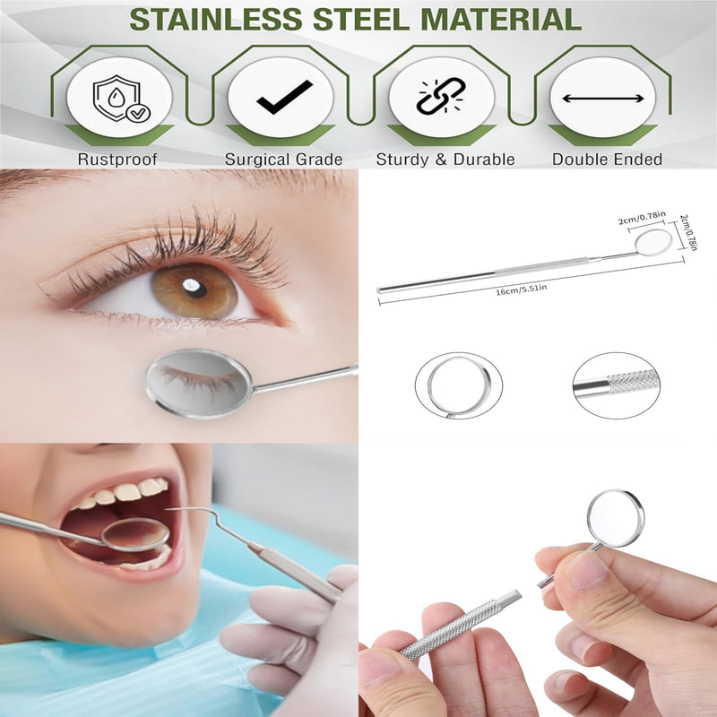 Bobury Stainless Steel Beauty Makeup Mirrors Dental Tools for Eyelash Extensions/Inspect Instrument