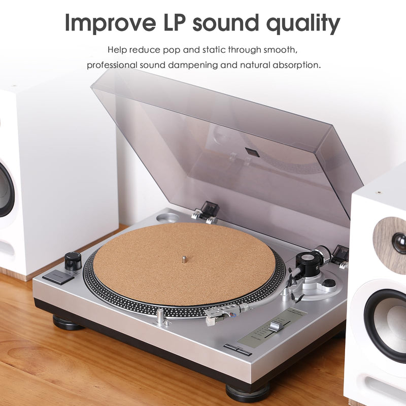 [AUSTRALIA] - Nobsound Turntable Slip Mat: Anti-Static Platter Pad for 12-Inch LPs, Cork + Leather Reversible 3mm, Cuts Rumble for Home & Studio Use, Audiophiles 