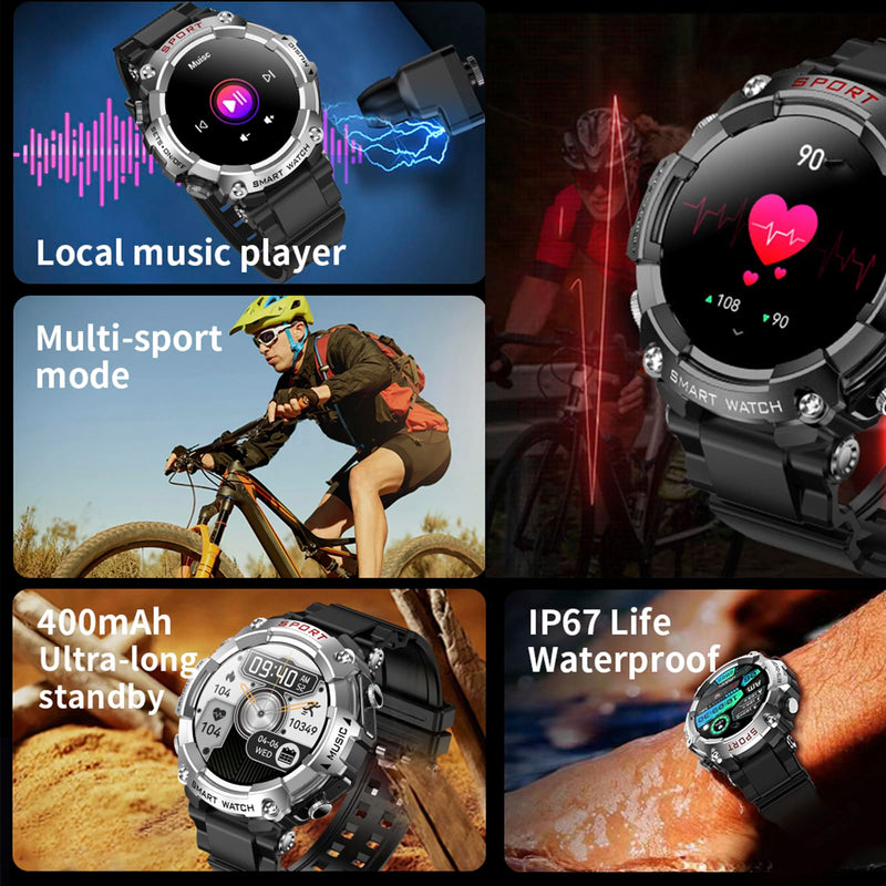 Smart Watch with Earbuds (Answer/Make Calls), 1.52" Sport Watches for Men Women, Fitness Watch Support Bluetooth/Local Music/110 Sport Modes+, SmartWatch Compatible with iPhone Android, Blue