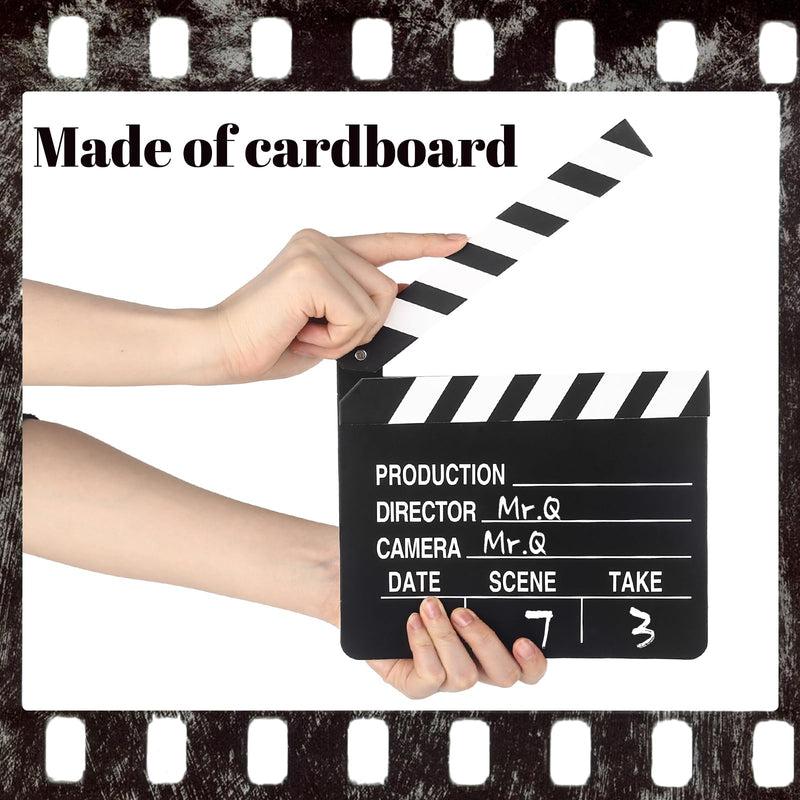 BigOtters 7PCS Movie Film Clap Boards, 7.9" x 7.1" Hollywood Clapper Board Cardboard Film Movie Clapboard Accessory with Black & White