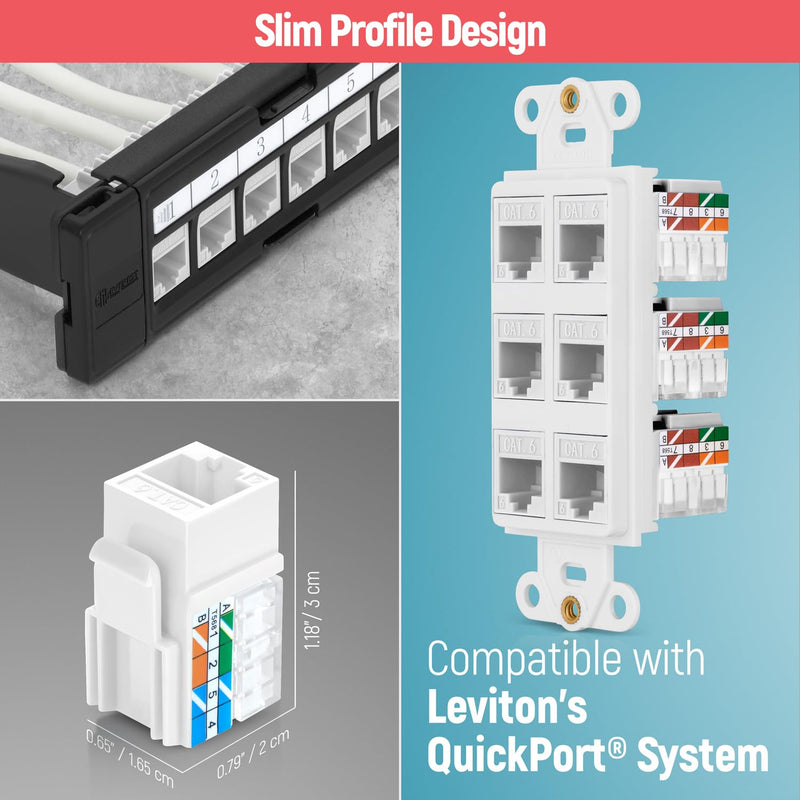 Everest Media Solutions Bundle – 2 Items: easyJACK - Speed Termination Tool + 10 Pack of RJ45 CAT6 UTP Keystone Jacks - White