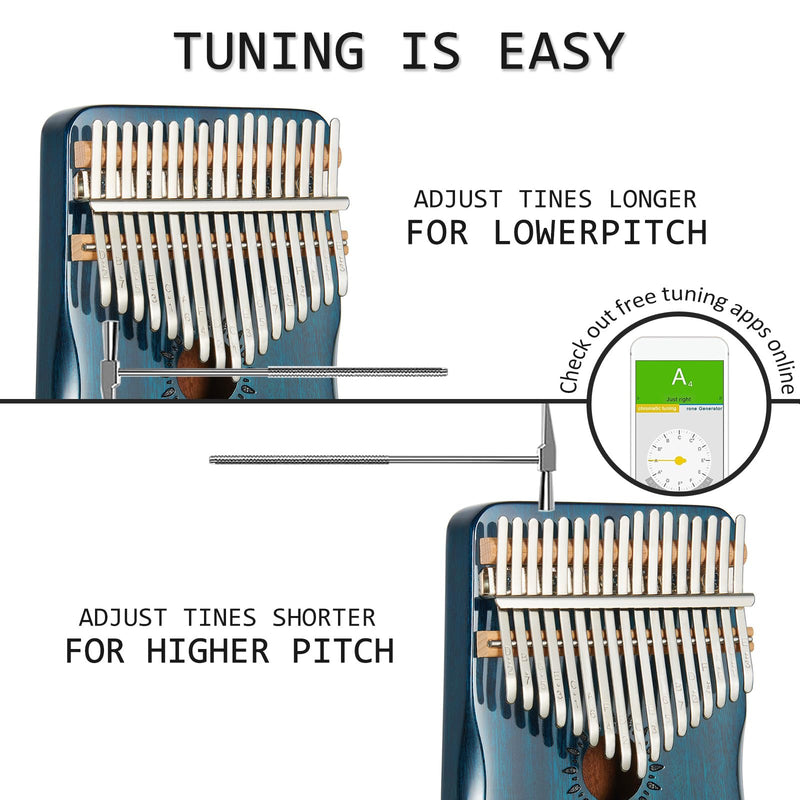 [AUSTRALIA] - Kalimba Thumb Piano 17 Keys, Portable Mbira Finger Piano Gifts for Kids and Adults Beginners (blue) blue 