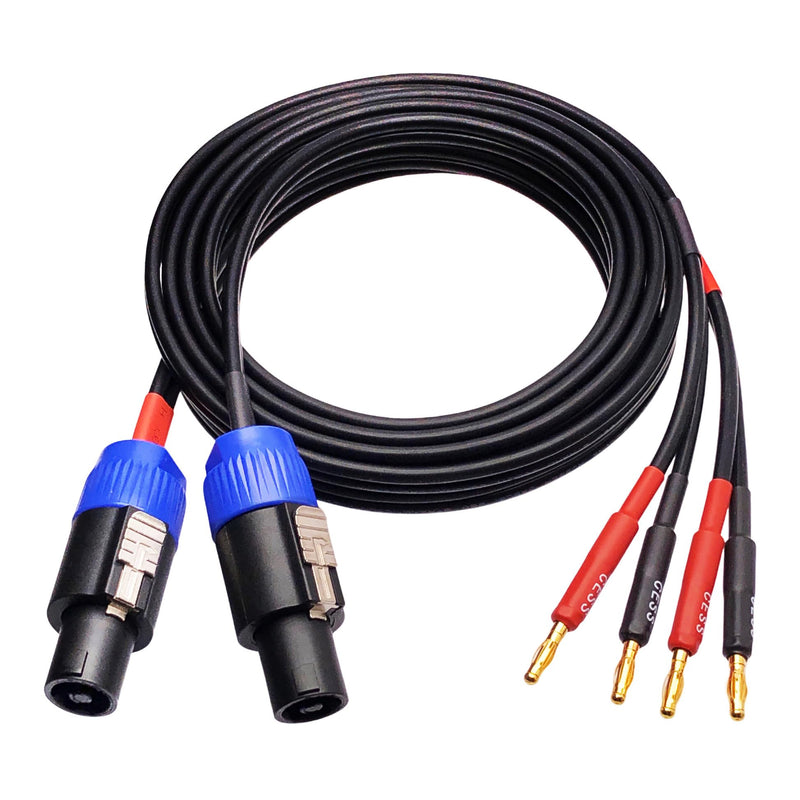 CESS-274-6f Super Soft Silicone 12 Gauge Wires Banana Plug to Speakon Speaker Cable (6 Feet) 6 Feet