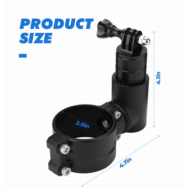 [AUSTRALIA] - KEMIMOTO UTV Camera Mount for 1.75"-2" Roll Bar Compatible with GoPro Hero SJ Insta360 DJL 360° Rotation Aluminum Camera Holder Compatible with Polaris RZR Ranger Can-Am Maverick X3 ATV Boat Truck 