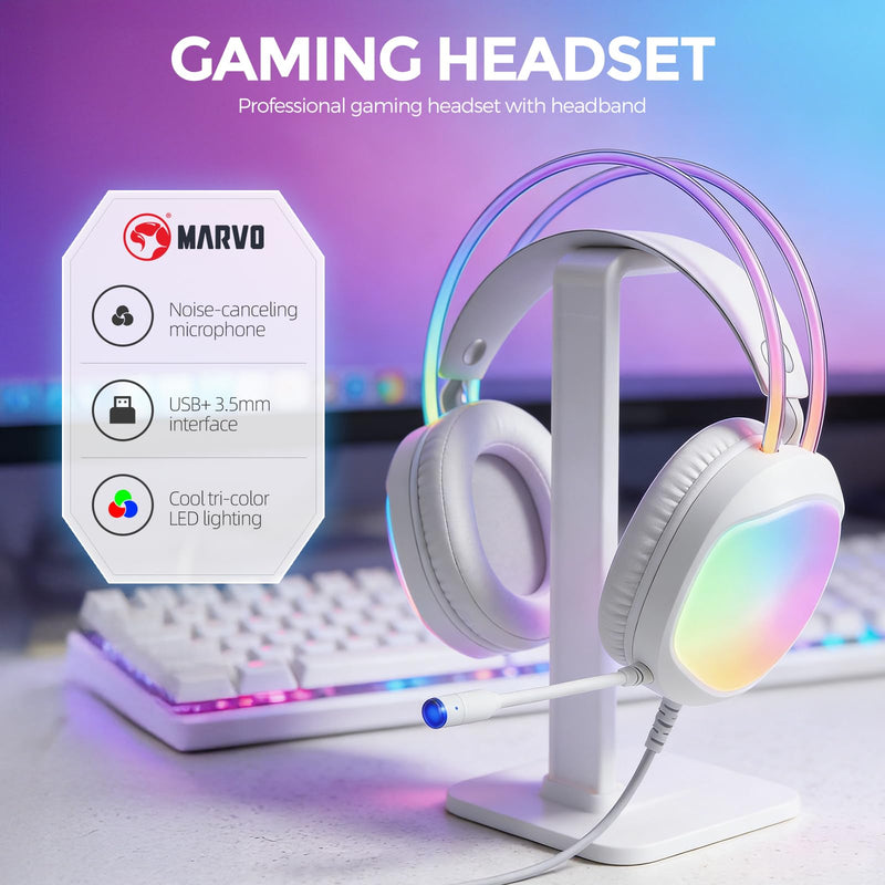 [AUSTRALIA] - Headset with Mic, RGB Wired Gaming Headset with Surround Sound, Noise Canceling Gaming Headphones for PC, PS5/PS4, Laptop, Mac, Nintendo- HG8959 