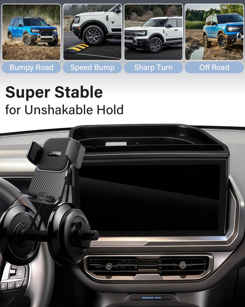 SKYLOTEC Car Phone Mount for 2025 Ford Bronco Sport Accessories | Bronco Sport Cell Phone Holder Dash Tray 13.2-inch Screen, Dashboard Storage, Automobile Cradles, NOT Block Air Vent Universal Holder Bronco Sport 2025