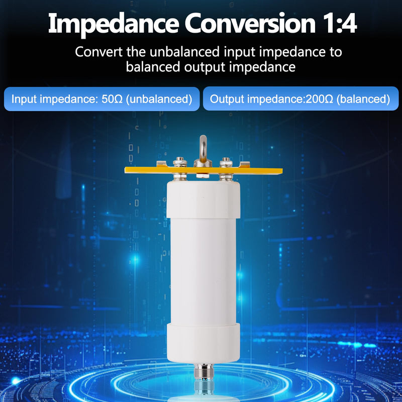 [AUSTRALIA] - 1:4 Balun Antenna 1-56MHz 200W HF Balun DIY Waterproof 50Ω‑200Ω for Winton Shortwave Antenna HAM Radio white 1:4 