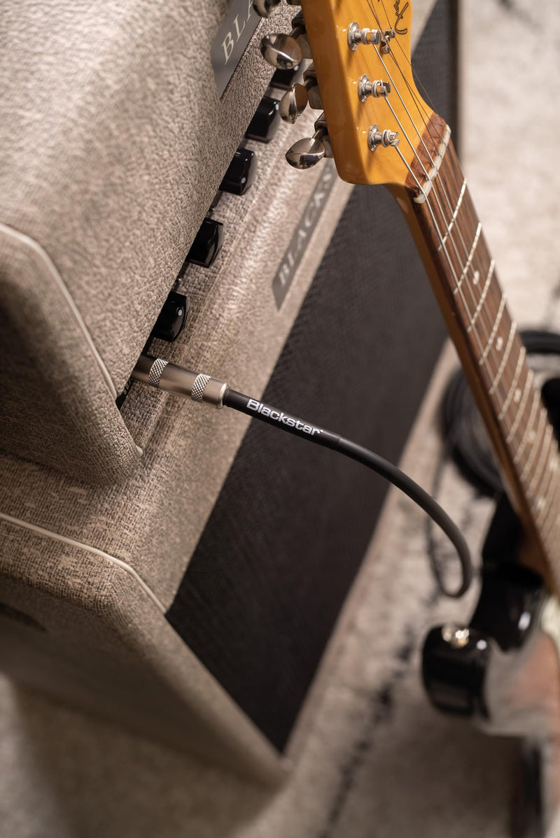 Blackstar 6m (20ft) Instrument Cable Straight ¼” Jack to Angle ¼” Jack for Bass/Electric Guitar/Electro-Acoustic/Keyboard/Amp (BSCABLESTD20FTSA) 20 FT Straight to Angled