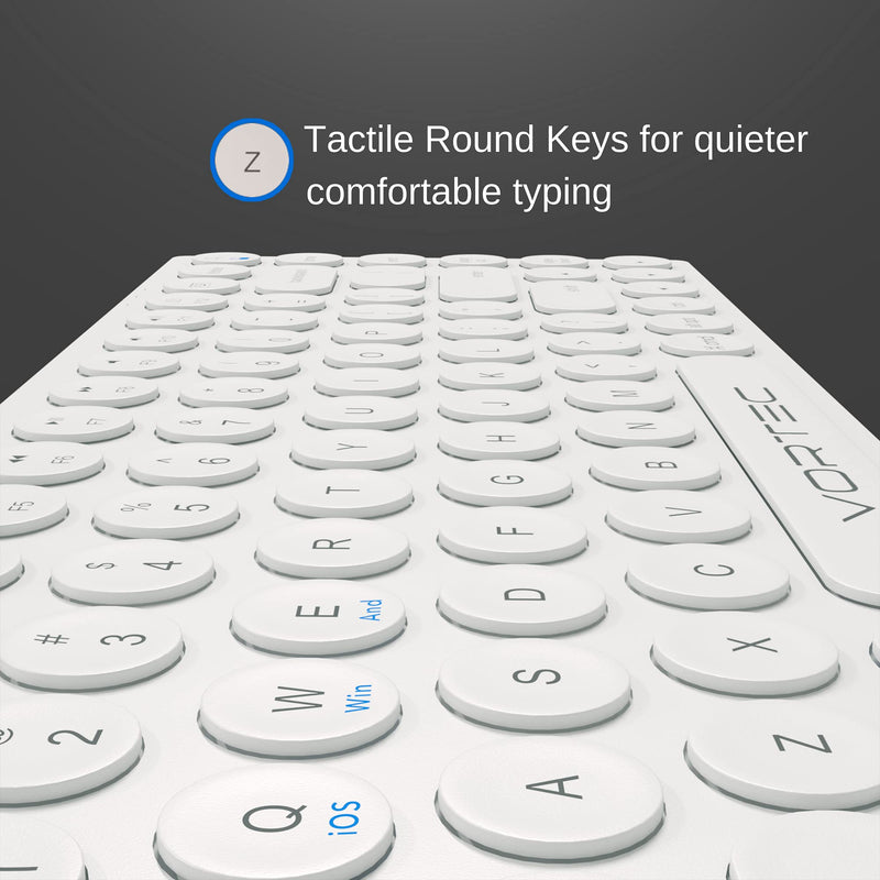 Bluetooth Keyboard for iPad, iPhone, Android, Apple, Windows – Streamlined, Compact Multi Device Keyboard – Ergonomic Bluetooth Wireless Keyboard for Mac, PC – Computer Keyboard Bluetooth by Vortec