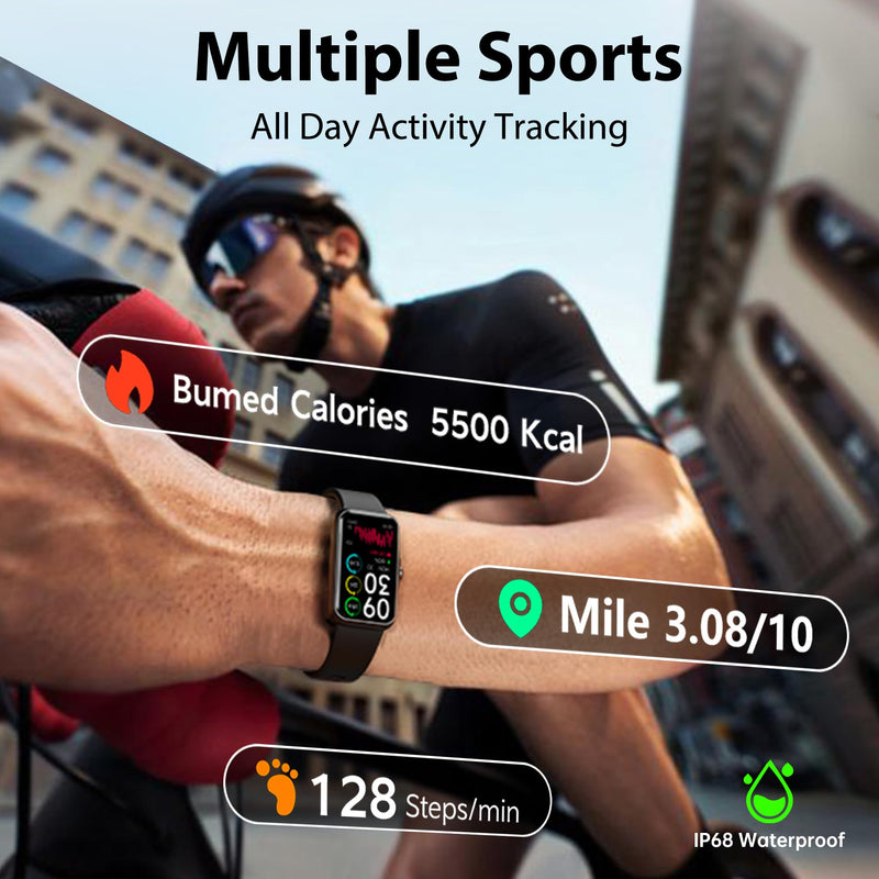 Health Fitness Tracker, Smart Watch with 24/7 Heart Rate, Activity Tracker with Blood Pressure and Blood Oxygen Monitor, 120 Sport Mode Waterproof Sleep Tracker for Women Men